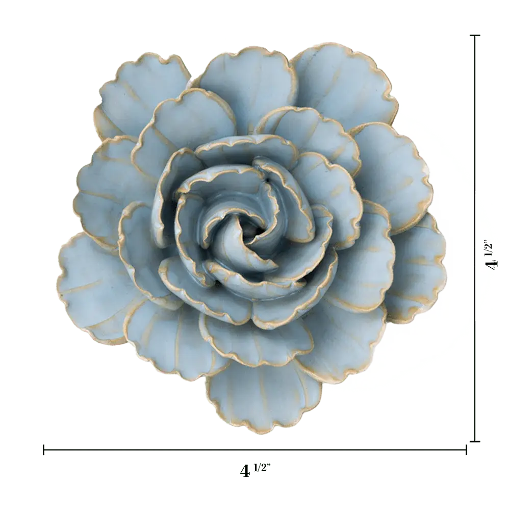 Robin's Egg Blue Keiko Peony Flower Handcrafted Boxed Art