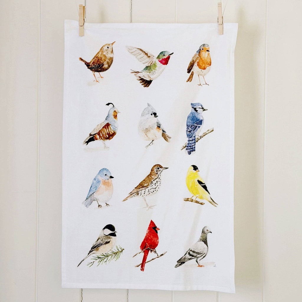 Birds cotton flour sack tea towel