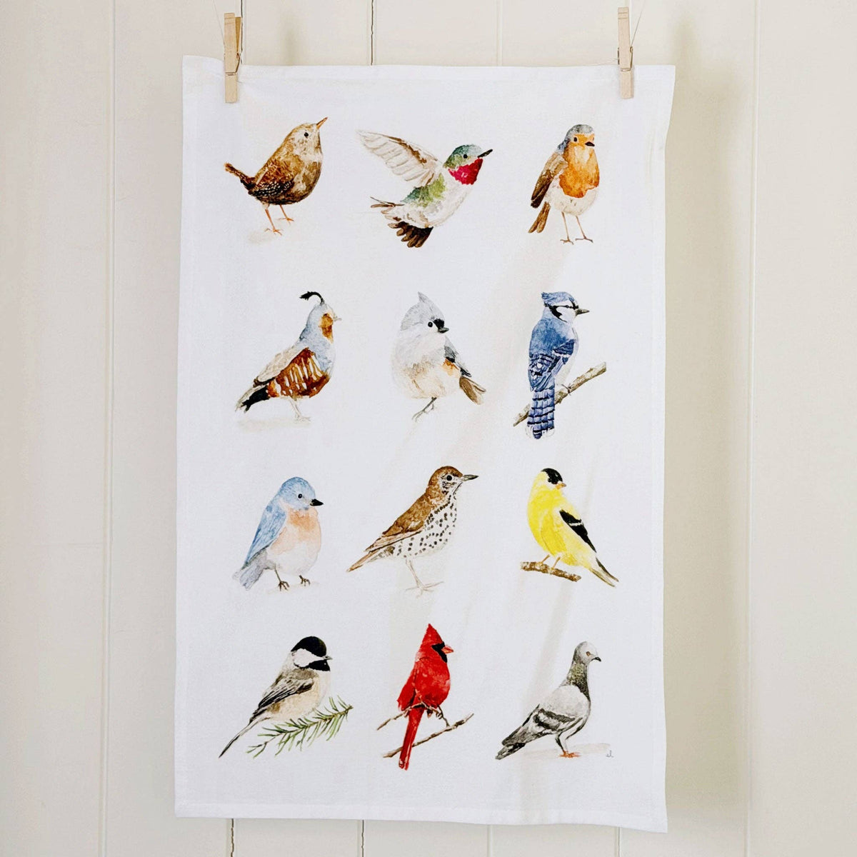 Birds cotton flour sack tea towel