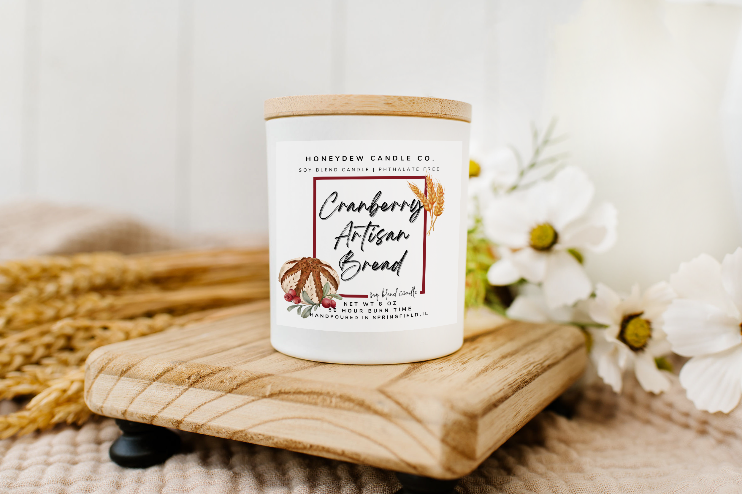 Cranberry Artisan Bread 8 oz Candle