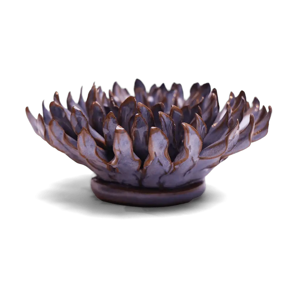 Living Walls - Ceramic Flower Tabletop Green Art Violet Mum