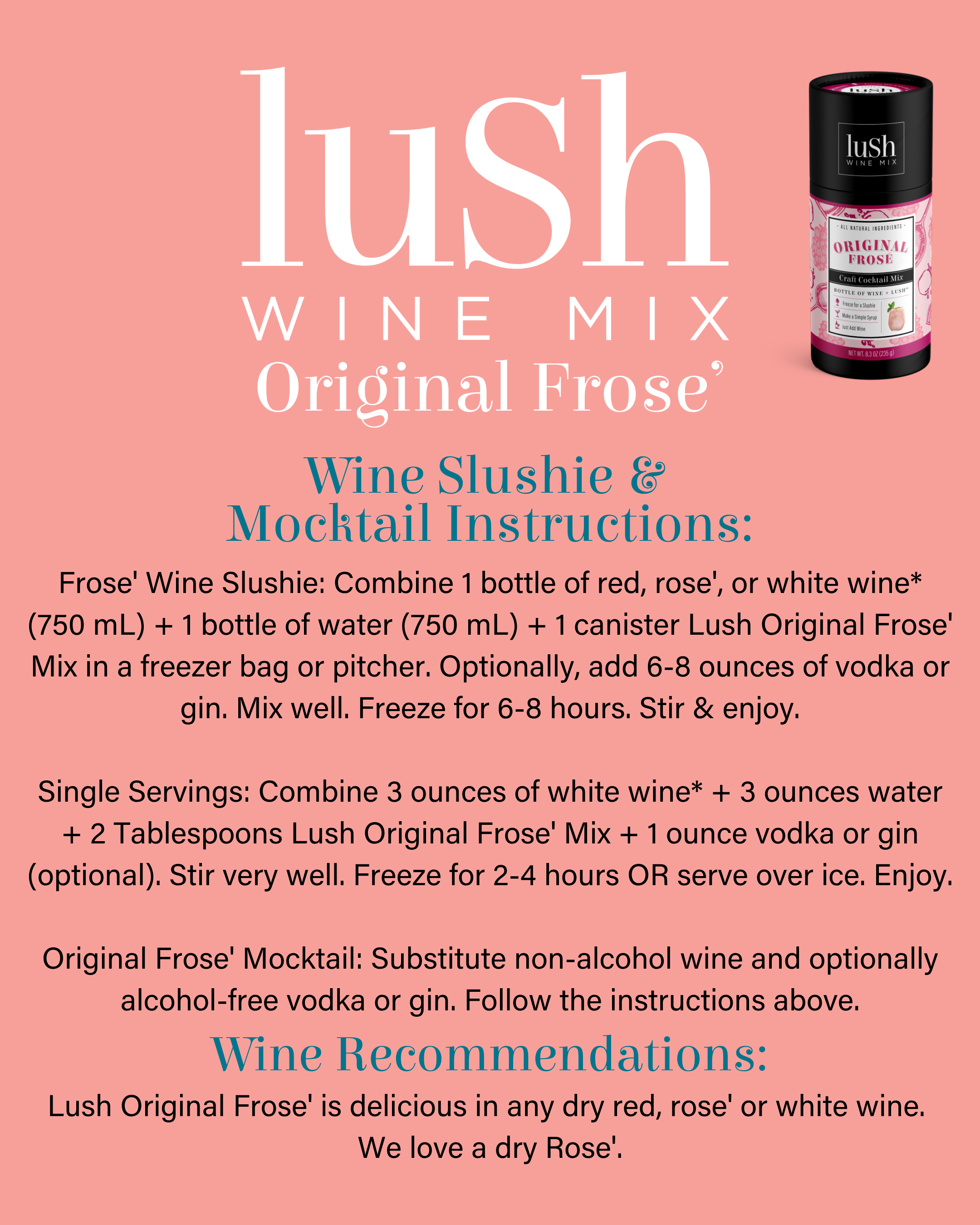 Original Frose Wine Slushie - 8+ Organic Cocktails Mocktails
