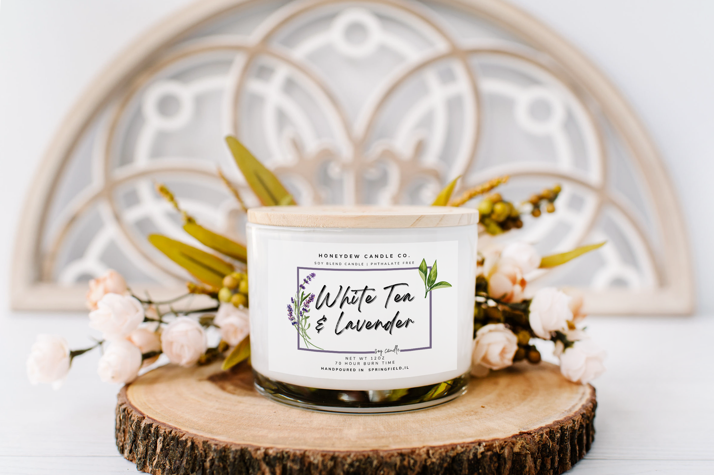 3 Wick Candle White Tea Lavender
