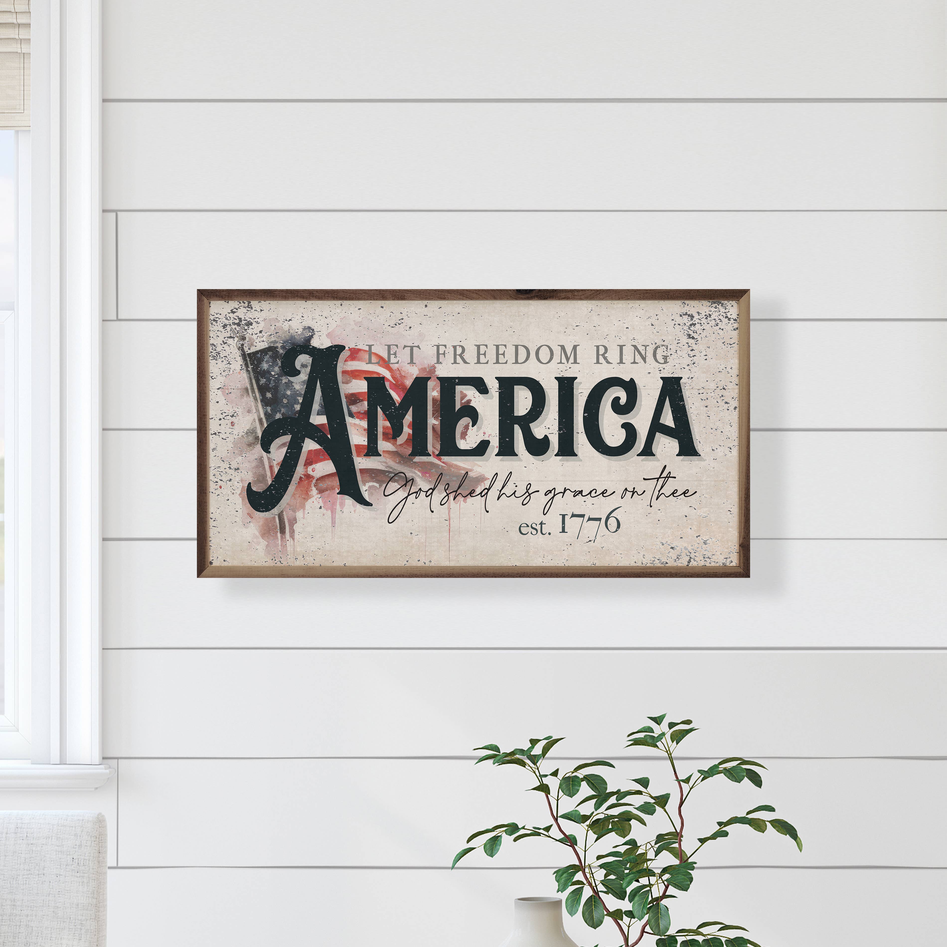 Distressed Let Freedom Ring America Flag