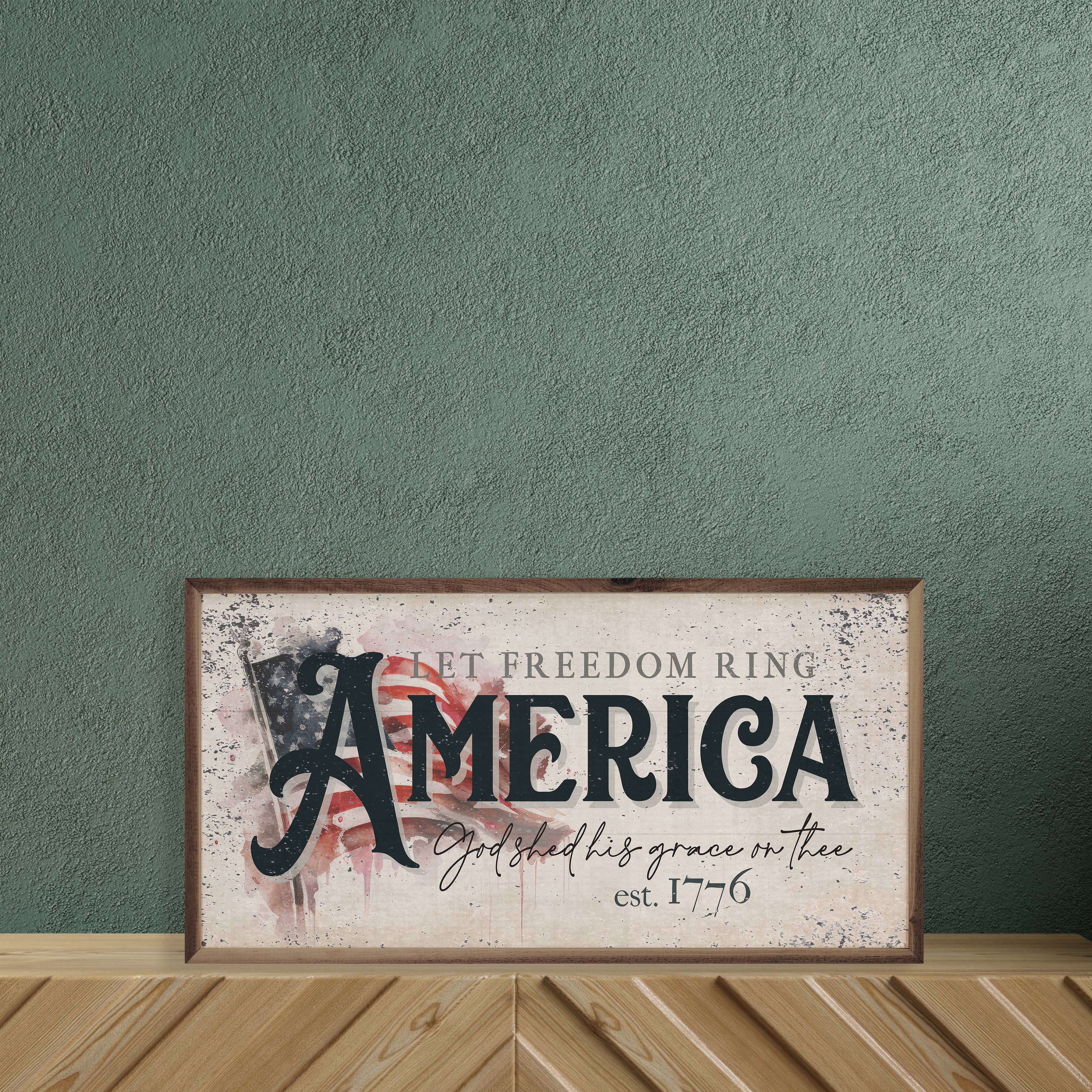 Distressed Let Freedom Ring America Flag