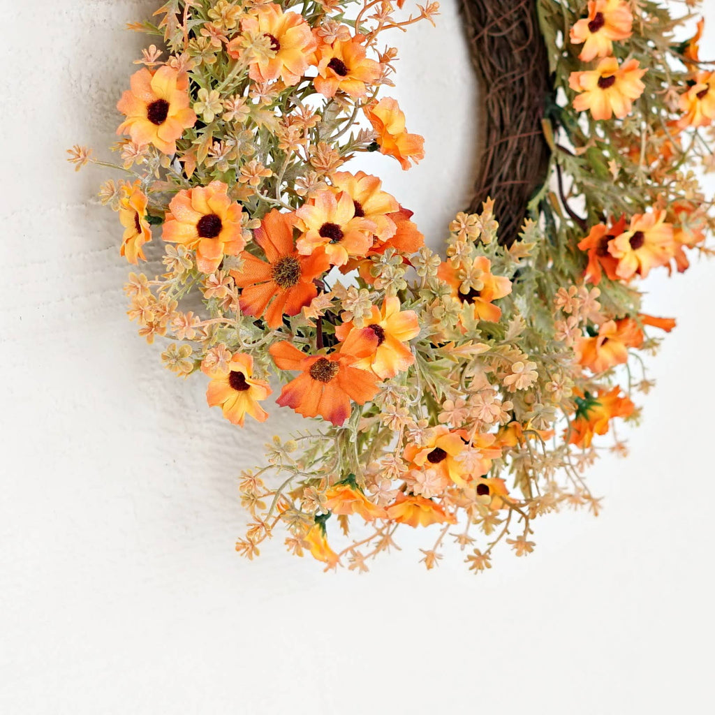 530010- 16in(6.5)Twig Wreath-Autumn Perennials Garden