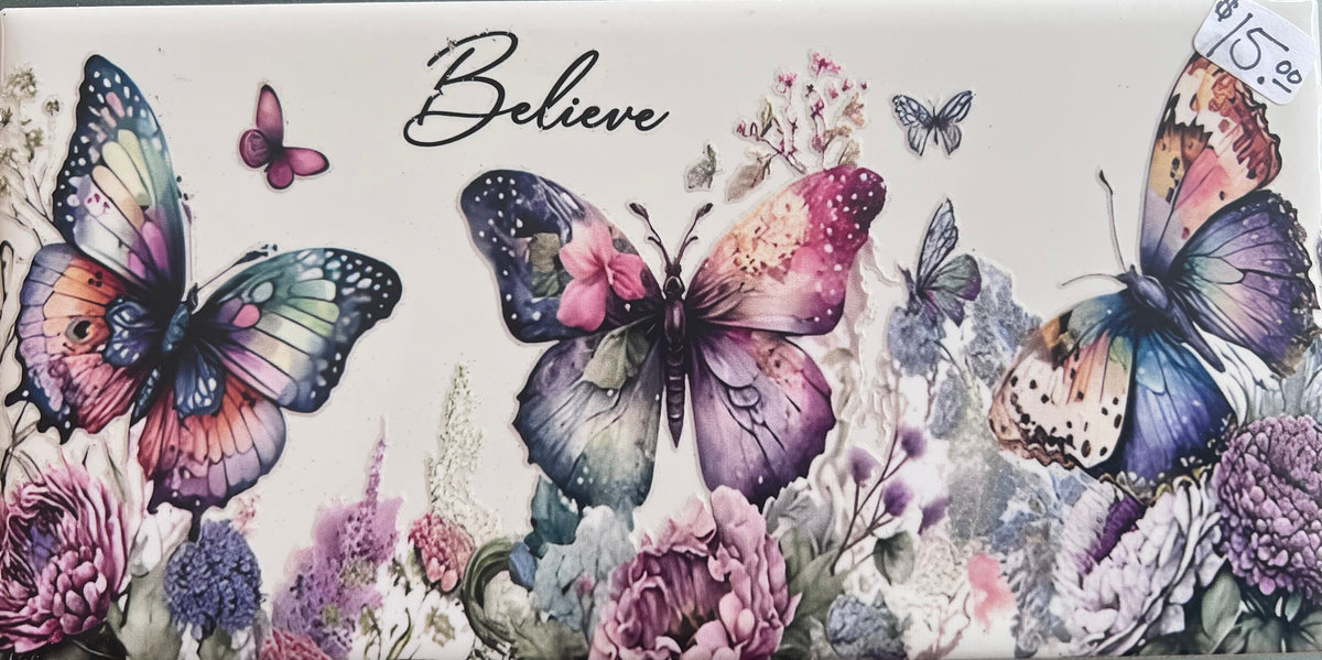 Ceramic plaque- Believe - The Makers Barn