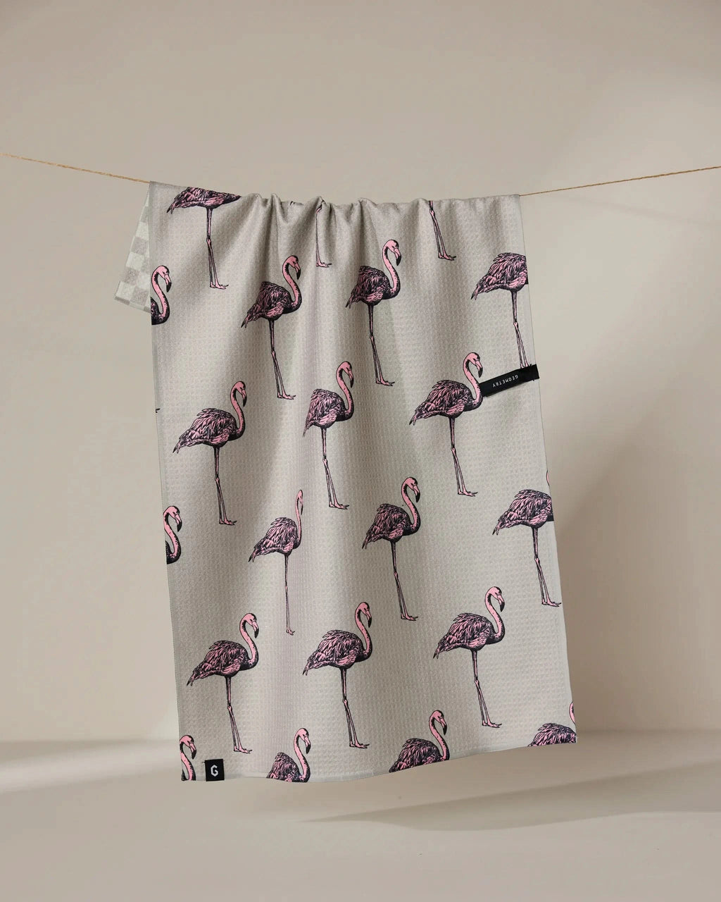 Flamingo Dance Double Sided Tea Towel