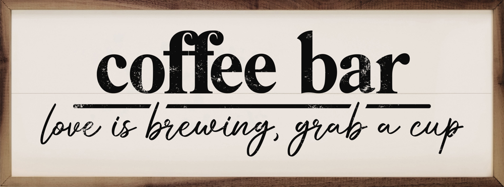 Coffee Bar Love Is Brewing White