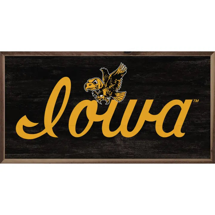 Retro Script Iowa Alumni University Of Iowa Black