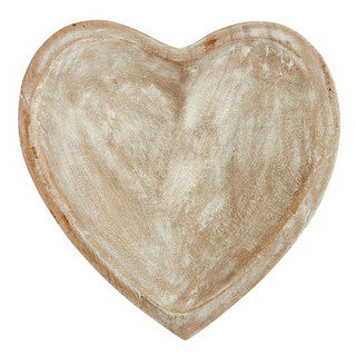 White Wooden Heart Sm