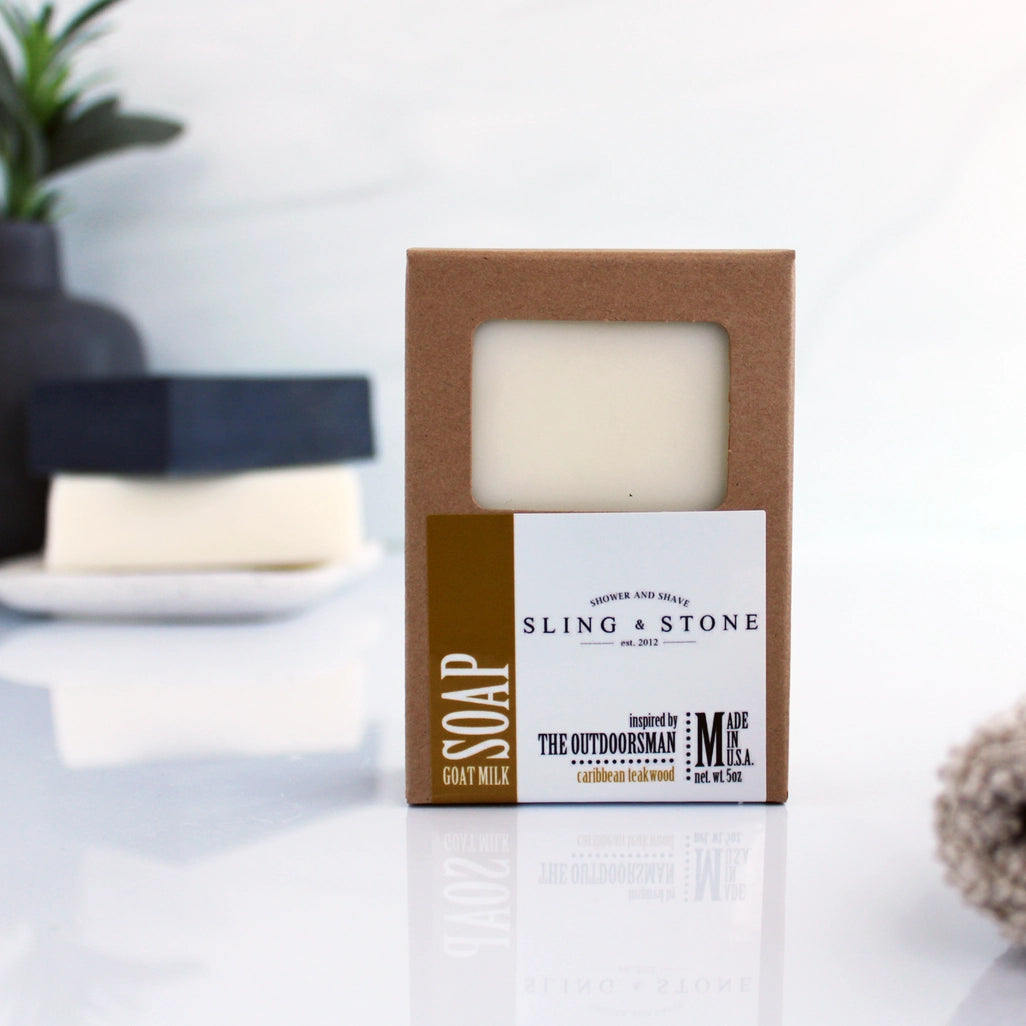 Sling & Stone The Outdoorsman Goat Milk Bar Soap (Caribbean Teakwood)