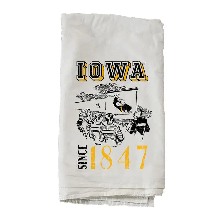 Herky On Screen Since 1847 University Of Iowa Towel