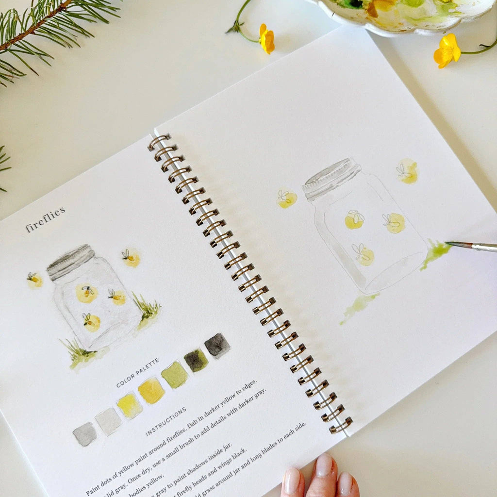 Camping watercolor workbook