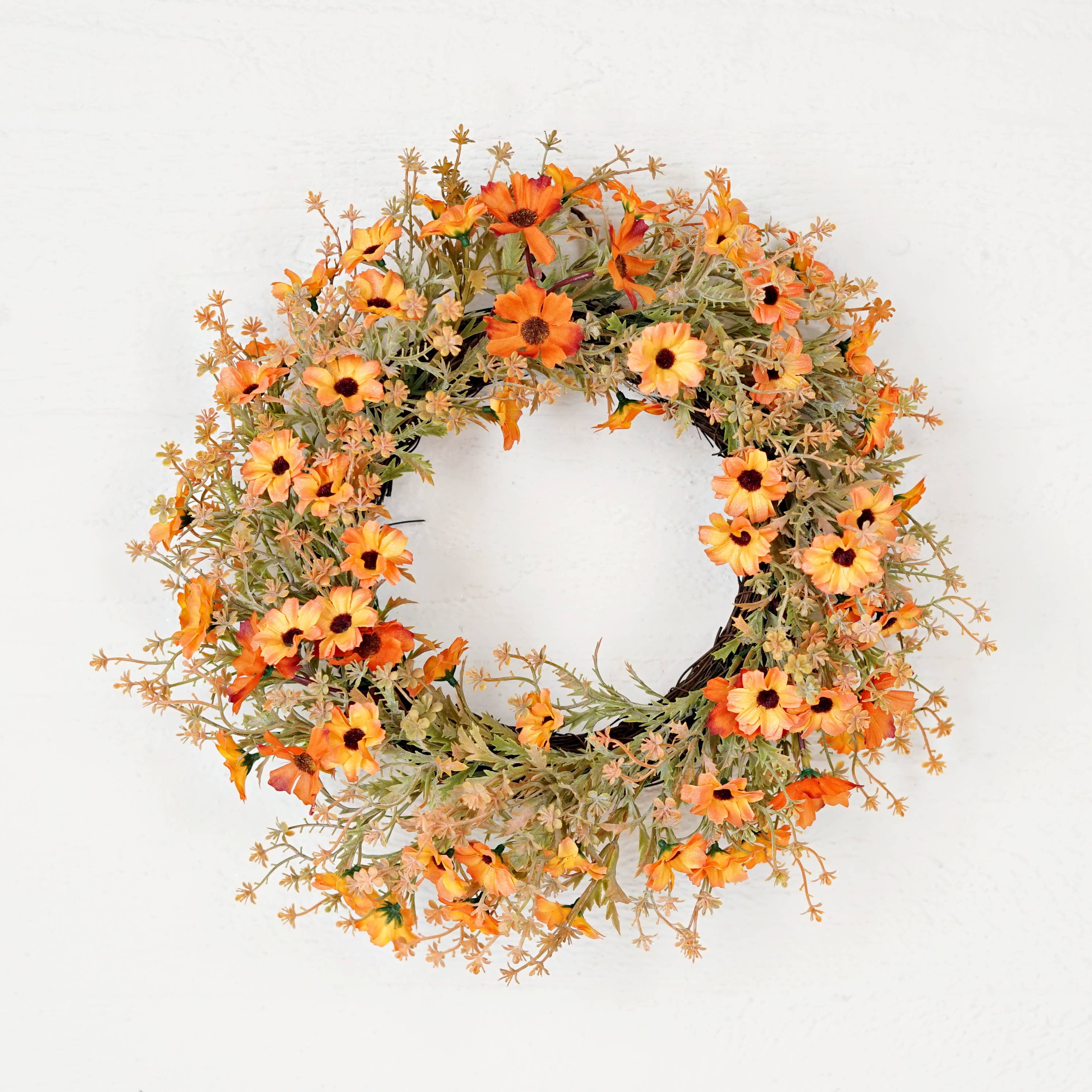 530010- 16in(6.5)Twig Wreath-Autumn Perennials Garden